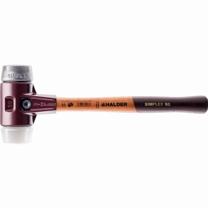 Maillet Simplex Halder En Nylon/métal Mou – Tête 30 Mm, Manche Bois Et Acier, Multicolore