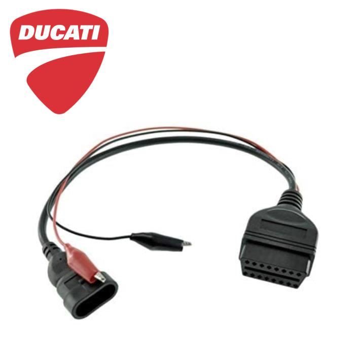 Adaptateur Moto - ICARSOFT - Ducati - 3 Broches vers OBD2 - Universel - Noir
