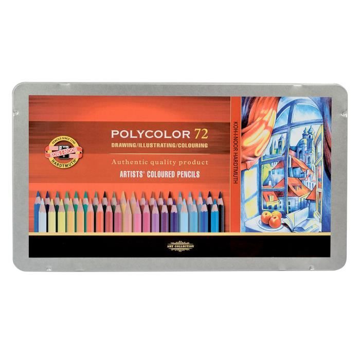 Koh-I-Noor : Polycolor ensemble de 72 artiste couleur crayons 3827