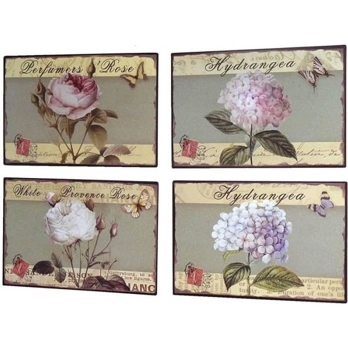 Lot De 4 Plaques Murales Décoratives Modernes