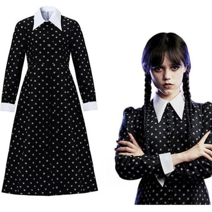 Mercredi Addams Robe Cosplay Costume Enfants Filles Party Robes