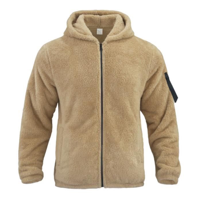 Vestes Homme Hiver Polaire Manteau Chaud Capuche Zip Up Outwear