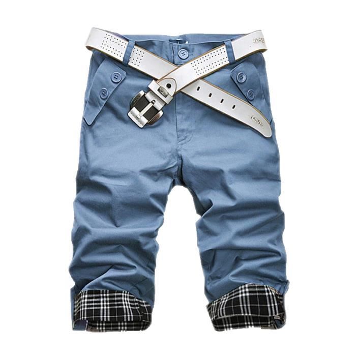 Pantacourt Hommes de Marque Couleur unie Casual Pantacourts hommes avec