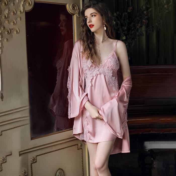 Pyjama Satin Doux Pour Fille - Ensemble 2 Pièces Confiable Et Confortable