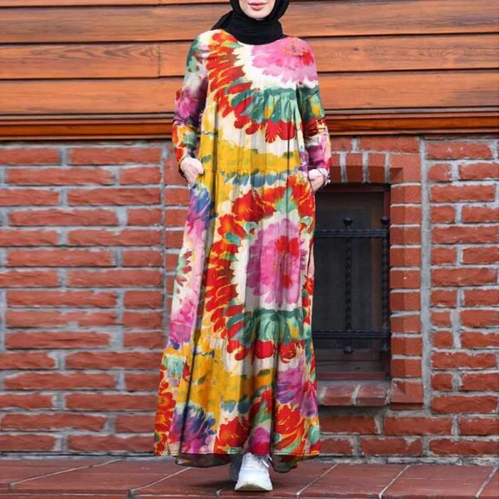 Qamis Homme Musulman NaLatia - Caftan Manches Longues En Coton Et Lin, Style Décontracté Et Confortable