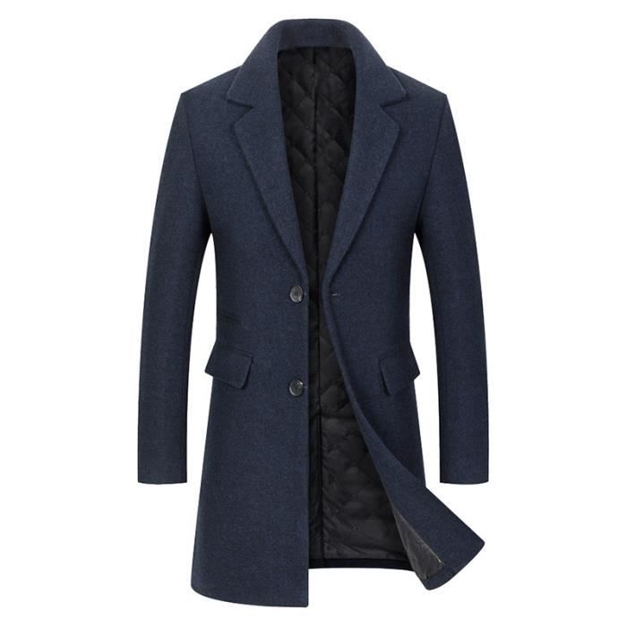 Manteau - Caban,Manteau Long Et épais Pour Homme,veste D'hiver Chaude