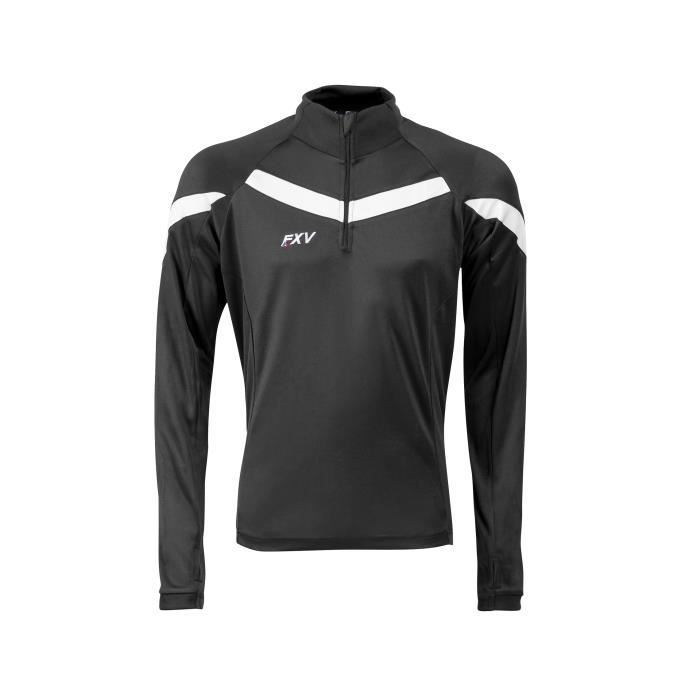 sweat de rugby force xv - victoire - noir - coupe droite - col rond rib