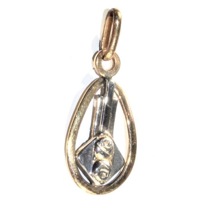 Pendentif Ancien Art Déco Années 1920 - Plaqué Or - Marque ORIA - Occasion