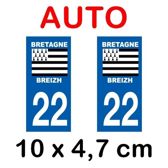 Autocollant Moto immatriculation 22 C/ôtes dArmor