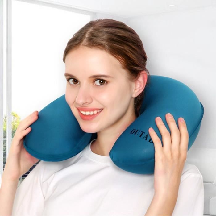 confortable avec oreiller de vol portable pour le soutien de la nuque et de la t/ête des autobus Oreiller de voyage pour avions la sieste d Oreiller gonflable de voyage pour des voyages de trains