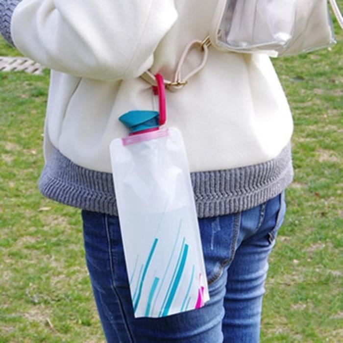 Bouteille D'eau Pliable JANE JU 500ml Pour Randonnée Voyage Sans BPA