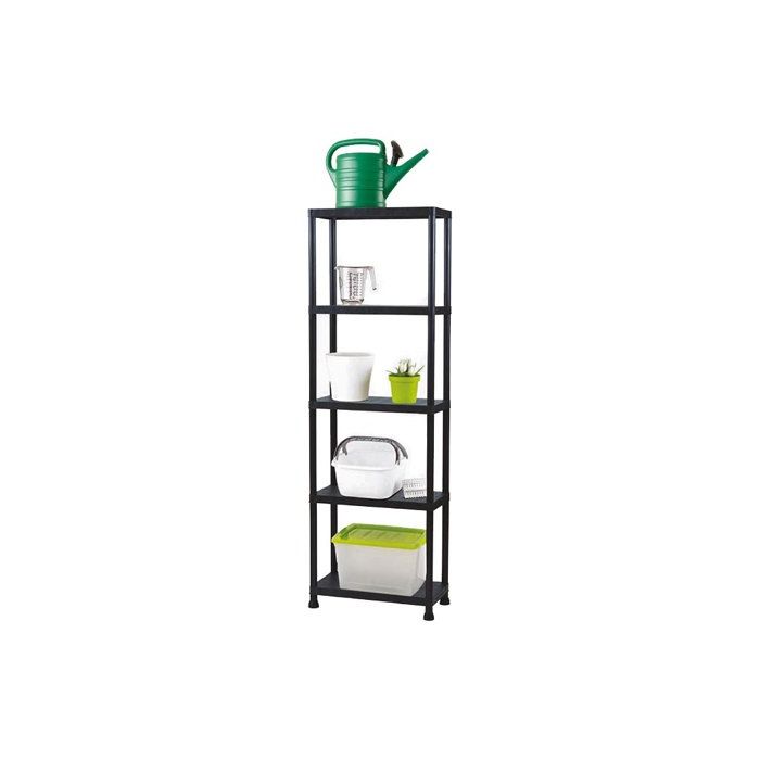 Perel Étagère de rangement avec 5 tablettes montage sans outils avec fixation murale 20 kg par tablette 80x30x181 cm