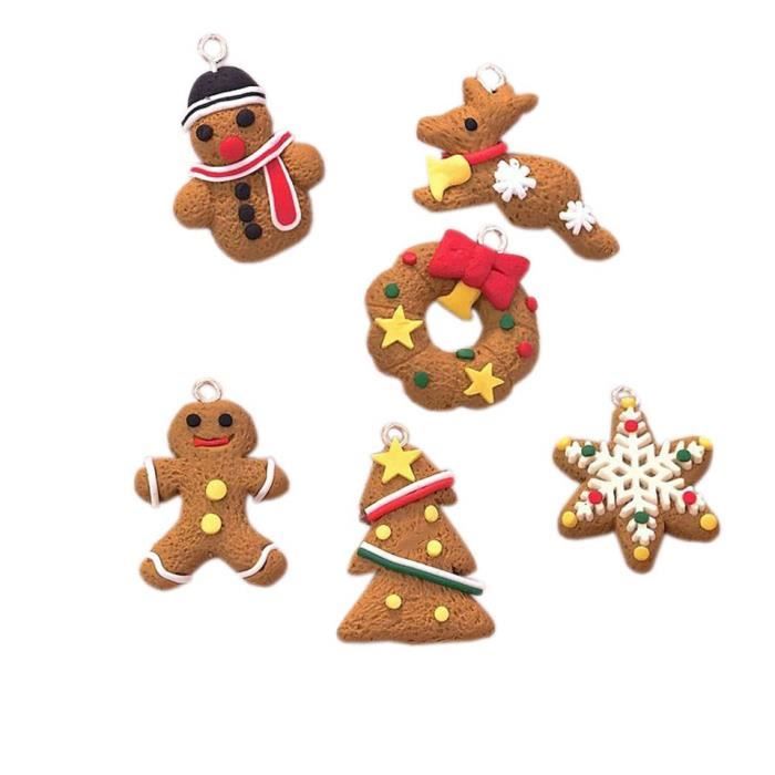 6 pcsKit de Decoration Ornement Noel Sapin Figurine Suspendue