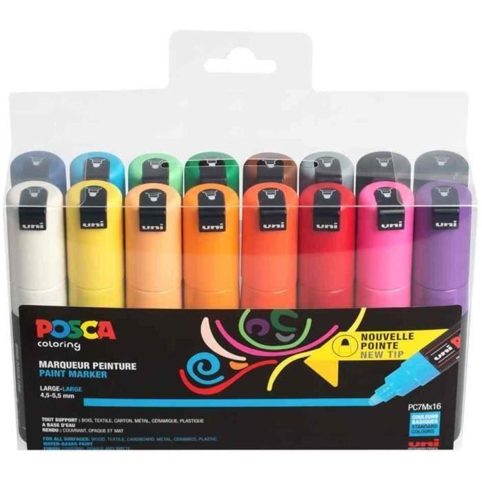 Étui de 16 marqueurs à pigment POSCA PC7M - Cdiscount Beaux-Arts et Loisirs  créatifs