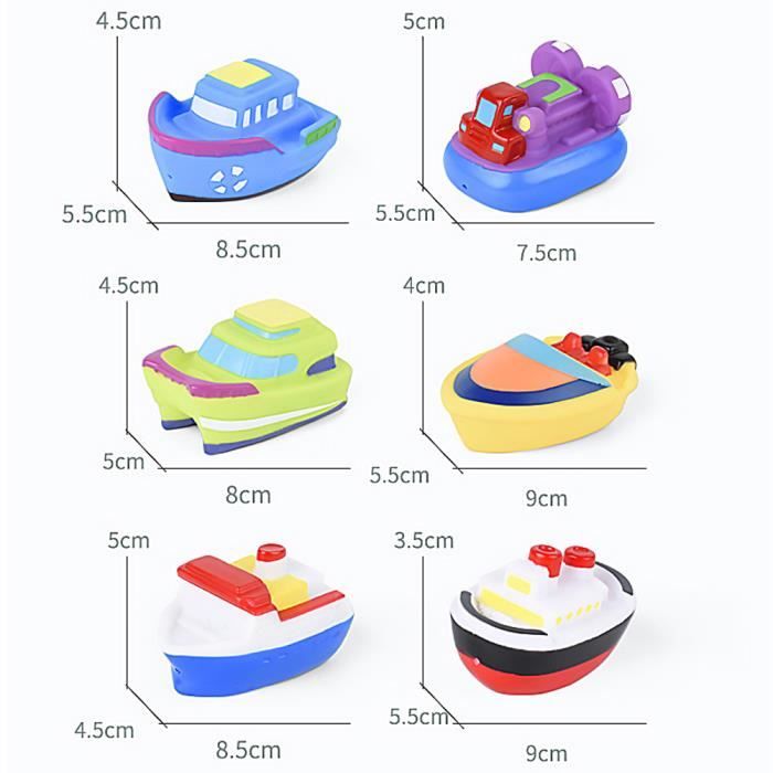 Lot De 6 Jouets De Bain Flottants + Sac De Rangement - Bateaux Pour Enfants