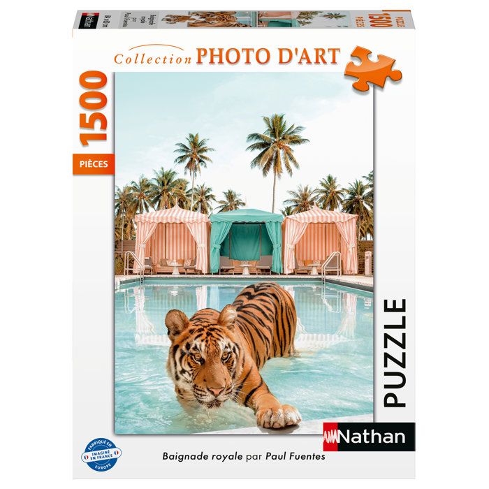 Nathan - Puzzle 1500 pièces-Baignade royale / Paul Fuentes Design-dès 14 ans-Encastrement parfait-Collection Photo dart-12001862