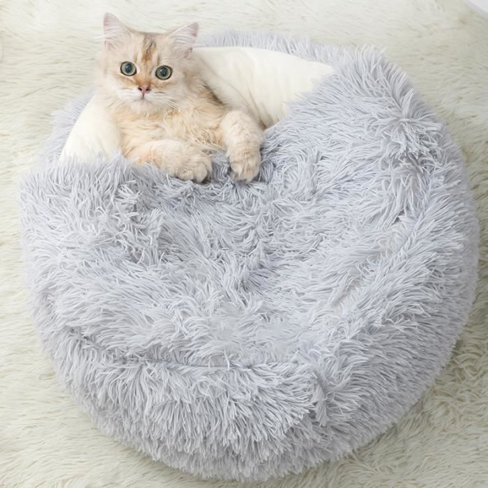 Meilleurs prix pour RNGCPTO Panier Chat,Lit moelleux pour Chats et Chiens,Panier Chaud Semi-fermé pour Animaux de Compagnie,Couchage Habitat 50cm -gris2