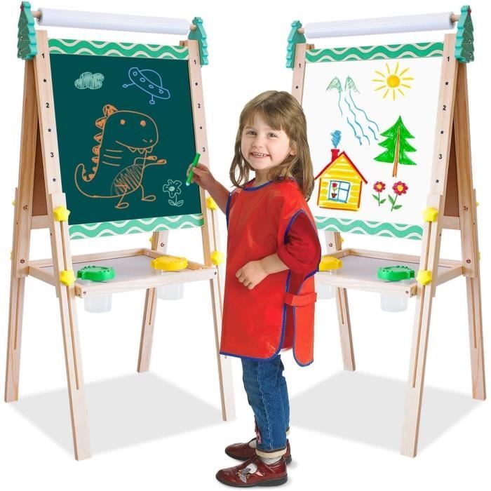 Chevalet de peinture en bois 178 cm WOODOK pour enfants ou adultes 2 quantités.