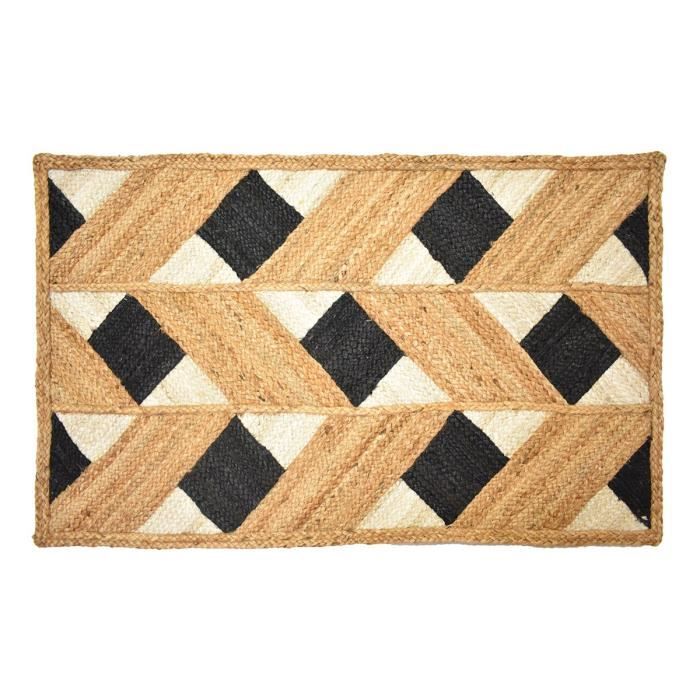 Coussin De Sol - Matelas De Sol - ORIGEN Home Decor Tapis Rectangulaire en Jute Tressé Marron - 1x120x70cm