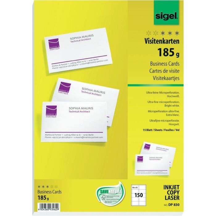 Cartes de visite Sigel DP830