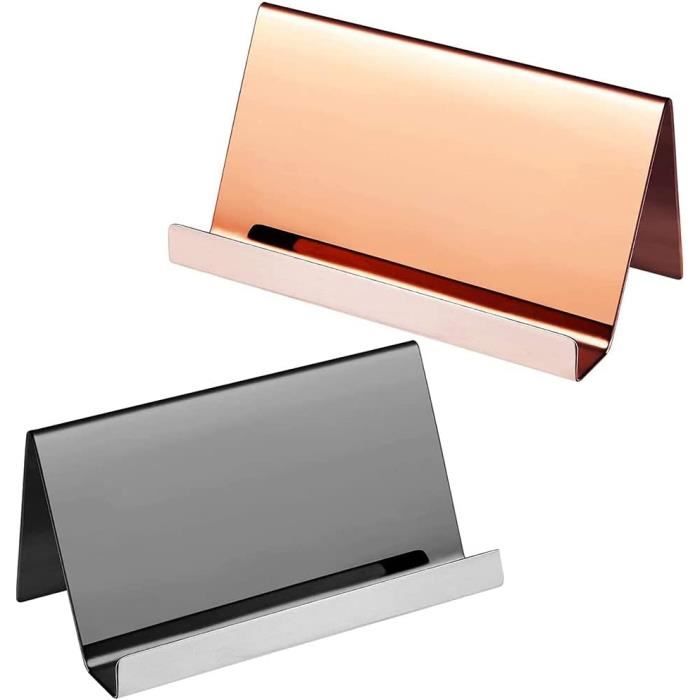 UKCOCO Lot 2 Porte-Cartes Visite Blanc - Support Bureau Élégant Pour Cartes & Mémos - Installation Sans Outil - Design Moderne