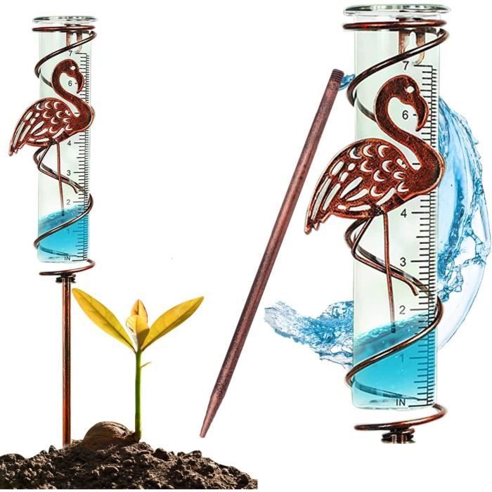Pluviomètre En Verre Résistant Au Gel Avec Piquet - Pour Jardin, Terrasse, Décoration Extérieure - 4