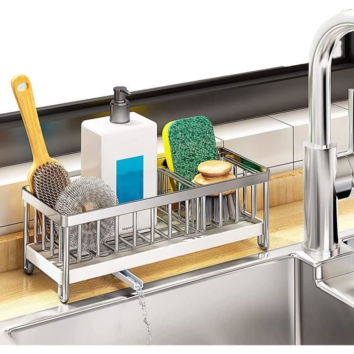 Porte-Éponge Inox UMDONX - Organisateur Évier Avec Bac Égouttoir - Cuisine Ou Salle De Bain