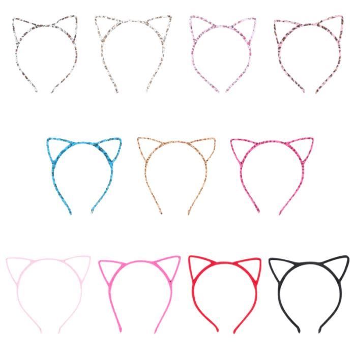 Bandeaux Oreilles De Chat LATRAT - Lot De 12 Couleurs, Plastique, Pour Fête Et Cosplay