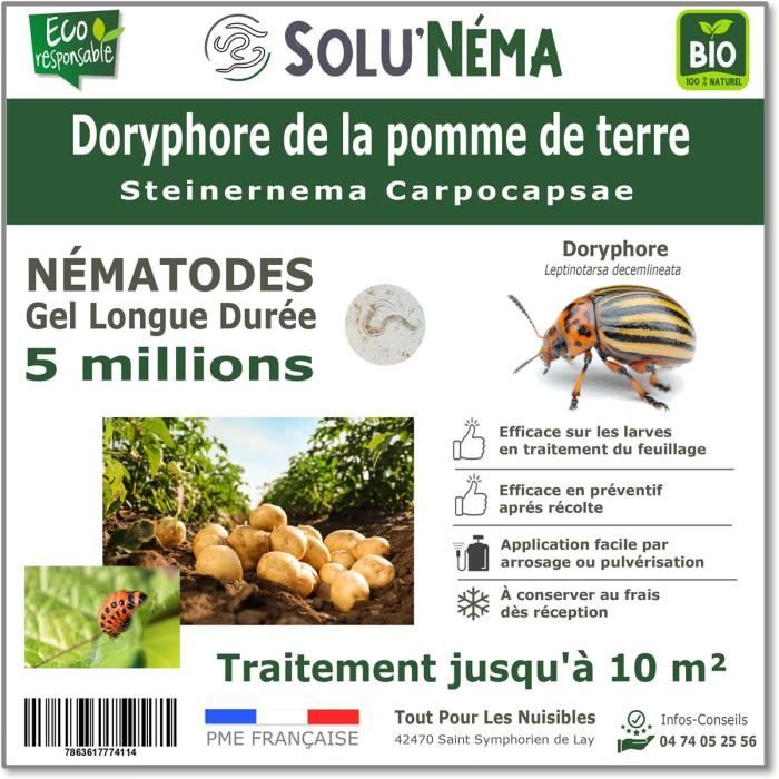 SOLUNEMA - Nématodes SC Contre les larves de doryphore de la pomme de terre - 5 millions Steinernema Carpocapsae