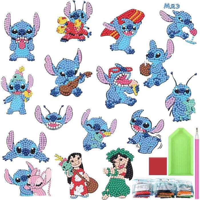 Diamond Painting Peinture Diamant Enfant DIY Autocollant de Diamand Animaux 5D Broderie Diamant Kit Mosaïque Autocollants Dessin Diamant pour Enfants et Débutants Adultes 46 pièces