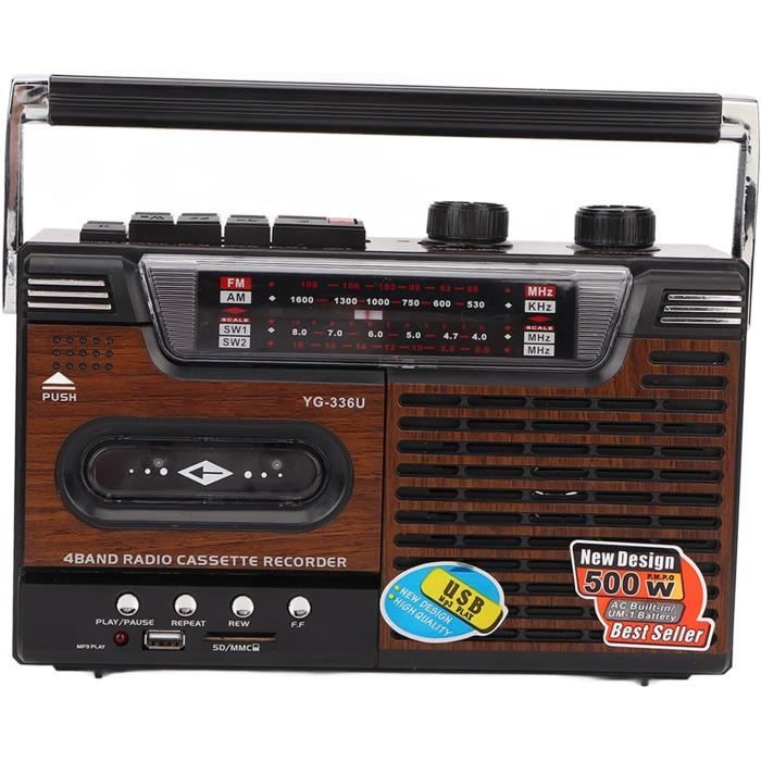 Enregistreur Cassette Walkman Portable | Radio AM/FM | Haut-Parleur Intégré | Enregistrement Vocal | Modèle T201 Rose