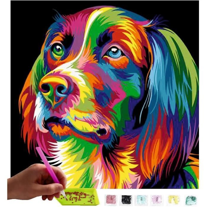 Hoobee 5D Diamond Painting Complet Chien - Kit Broderie Point De Croix Animal 30x40 Cm