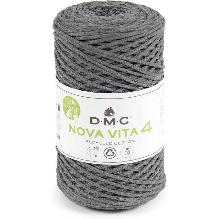 Fil à Tricoter DMC Eco Vita – Coton Recyclé – Diamètre 12mm – 250g – Blanc – Neuf