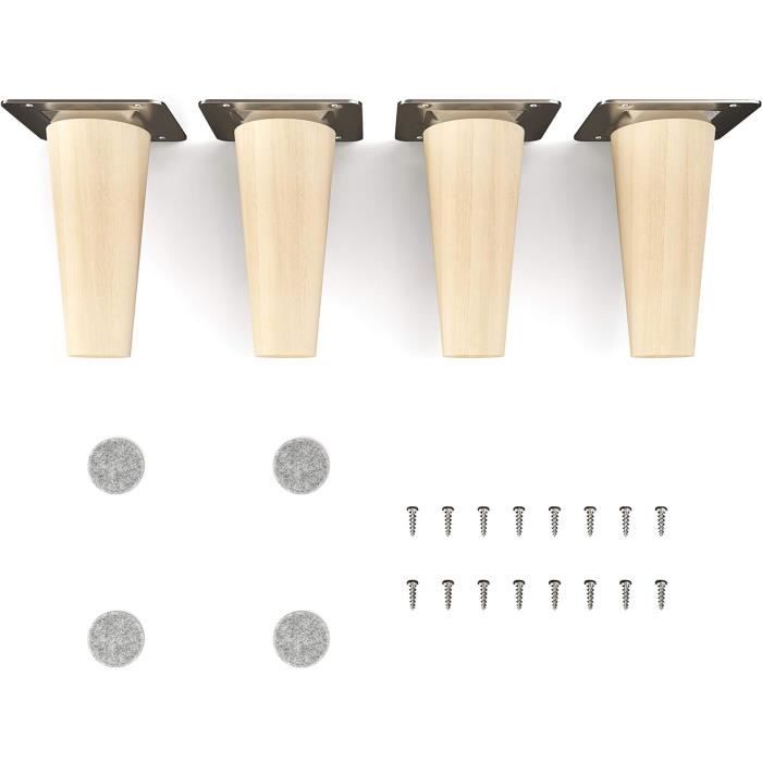 Sossai Gambe Per Mobili In Legno Di Faggio Naturale CLIF SQUARE HMF3 Altezza 45 Cm Quadrati Design Dritto Per Sedie Tavoli Armadi