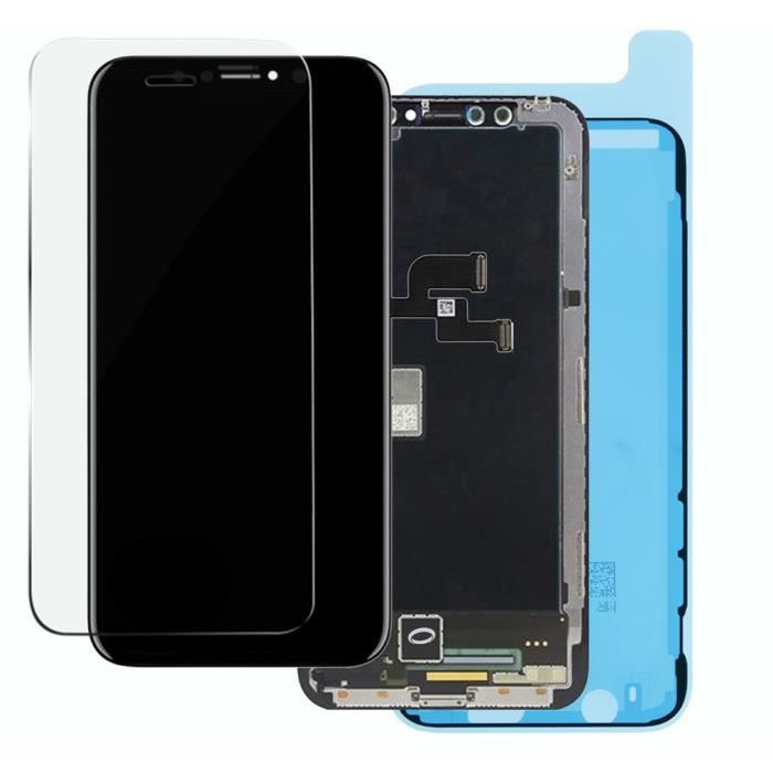 Ecran iPhone XS LCD Noir Trop Saint® Vitre Tactile avec Joint d