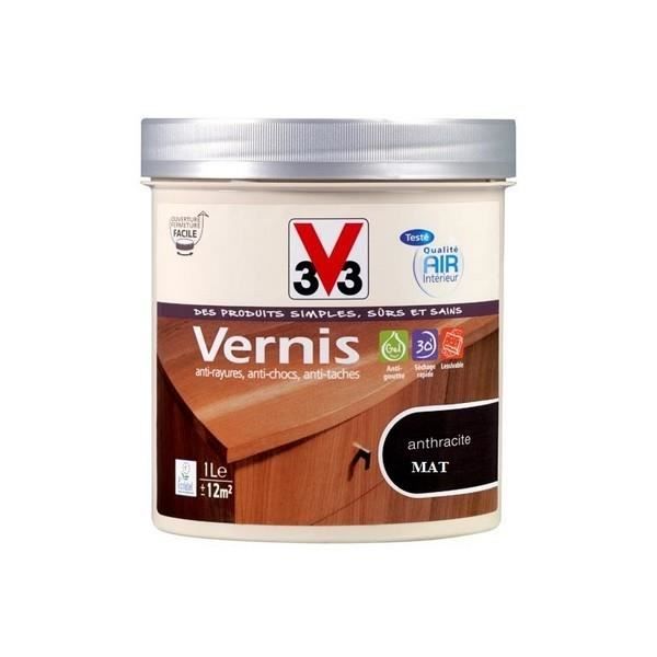 Vernis pour bois intérieur gris anthracite MAT 1L Cdiscount Bricolage