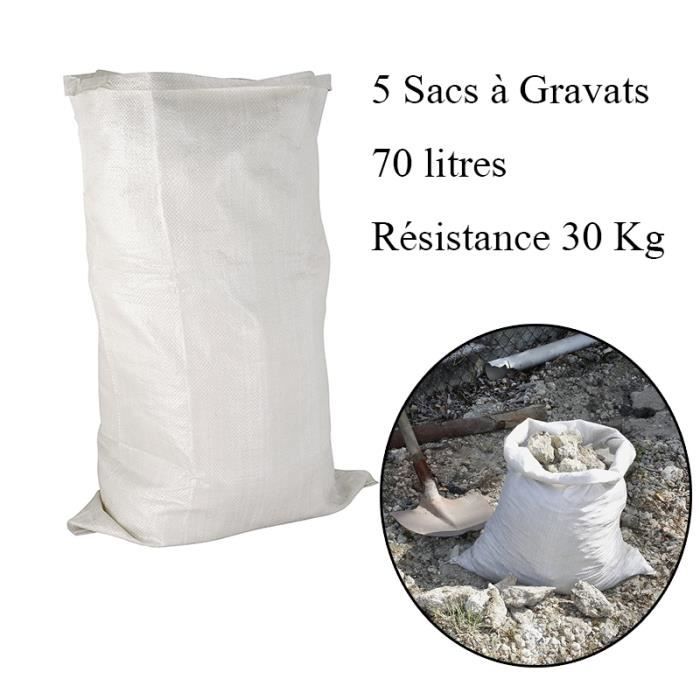 Sac à gravats，WOVTE 5 Sacs à Gravats, 70 litres