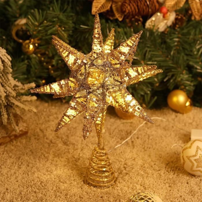 Étoile Paille Naturelle Pour Sapin De Noël – Pointe Décorative 3D 30,5 Cm Rétro & Festive