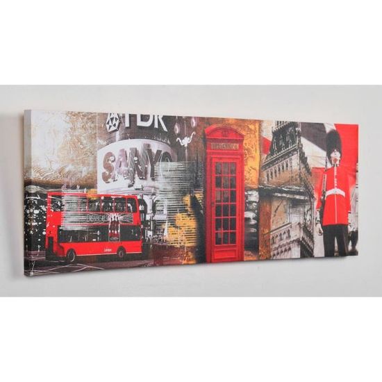 Tableau Toile London 50x50 Cm – Décoration Murale Ville, Motif Coloré, Prêt à Accrocher