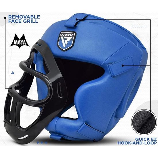 Protège Nez Joues Yeux RDX Casque De Boxe MMA Maya Hide Cuir - Head Guard Avec Barre De Visage Pour Entraînement Muay Thai Protège Nez Joues Yeux RDX Casque De Boxe MMA Maya Hide Cuir - Head Guard Avec Barre De Visage Pour Entraînement Muay Thai