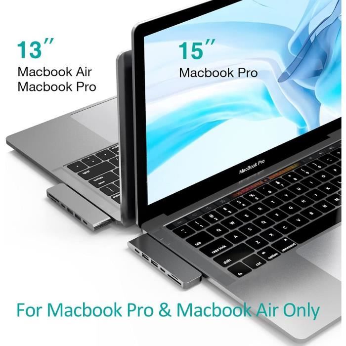dodowin Adaptateur USB C Compatible avec Macbook Air/Pro M1, Accessoire  Macbook Air 2020-18 et