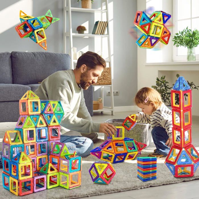 30 Blocs De Construction Magnétiques 3D – Jouet Éducatif Créatif Pour Enfants 3-12 Ans – Cadeau Noël Anniversaire