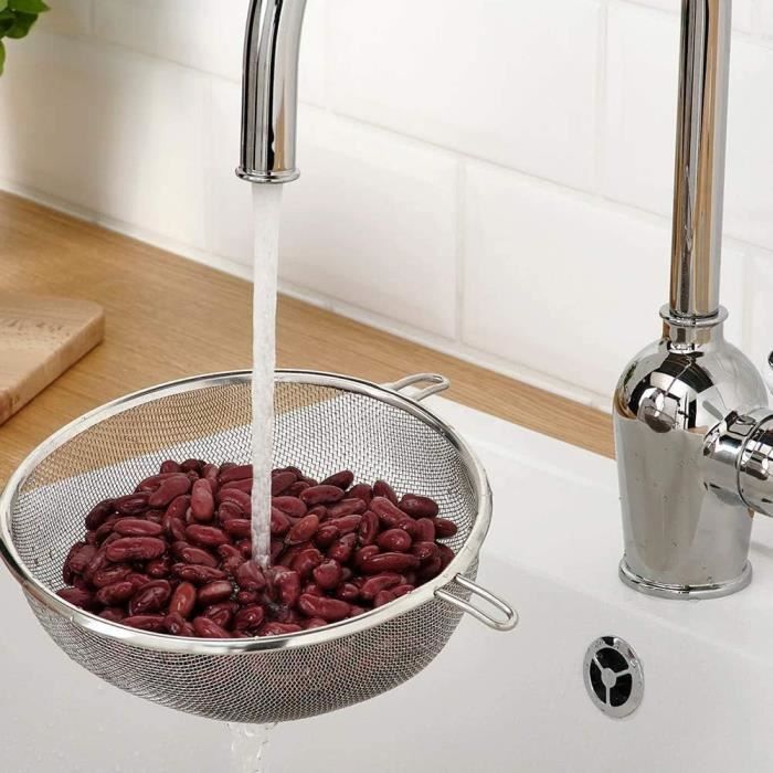 Passoire En Acier Inoxydable 16 Cm Avec Poignée - Tamis Micro-perforé Pour égoutter Pâtes, Riz, Légumes - Lavage Facile