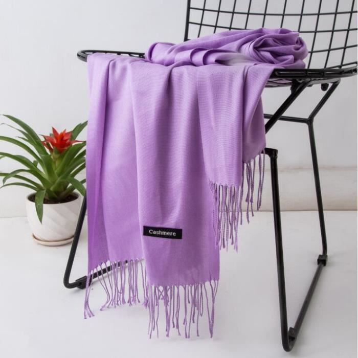 20 Violet clair Foulard foulard imitation cachemire de couleur