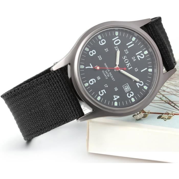 Montre Militaire Armée Suisse SWISS ARMY Sport Homme Bracelet Tissus