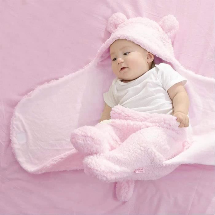 Couverture d'emmaillotage bébé fille, sac de couchage bébé