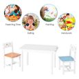 Ensemble table et 2 chaises pour enfants Table de salle à manger Table d'activités pour enfants pour enfants avec chaises de couleur-2