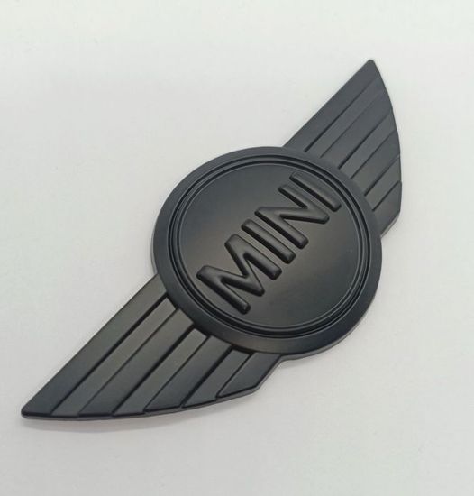 2 X Mini Cooper Logo Metal 115 X 50mm Gold Black Hood Emblem 2 X Mini Cooper Logo Metal 115 X 50mm Gold Black Hood Emblem
