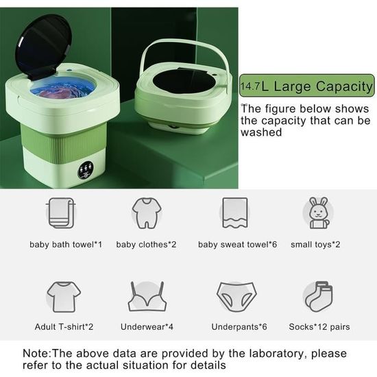 Machine À Laver Portable Blue Light, Lave Linge Pour Etudiant, Petite Machine À Laver Electrique