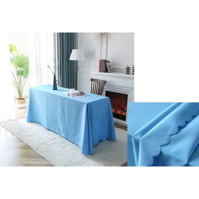 Nappe De Reunion Rectangulaire Jupe De Table Pour La Maison Evenement Fete Mariage Lavable En Machine Bleu Ciel 240 320 x8690 Cdiscount Maison
